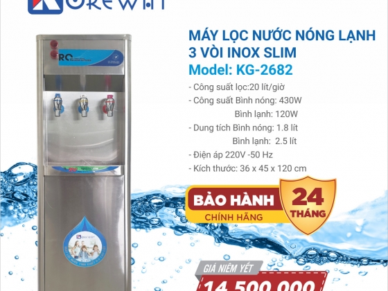 MÁY 3 CHỨC NĂNG NÓNG LẠNH BÁN CÔNG NGHIỆP GIA ĐÌNH INOX