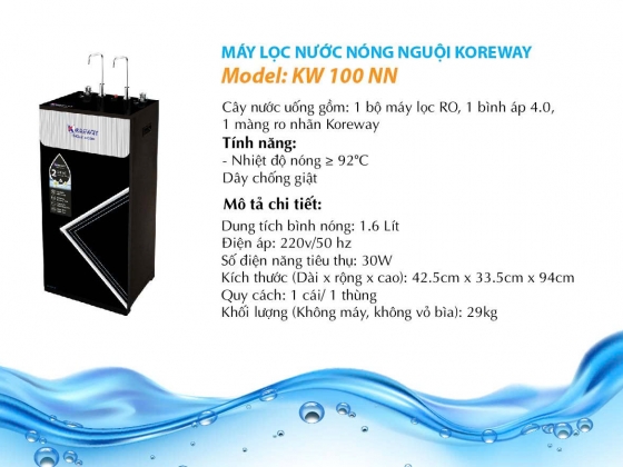 MÁY LỌC NƯỚC NÓNG NGUỘI - KW100NN